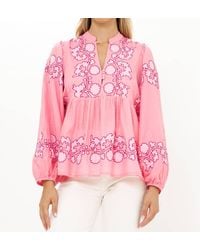 Oliphant - Mandarin Balloon Sleeve Top - Lyst
