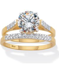 Palmbeach Jewelry - 2.24 Cttw. Round-Cut Cz Two-Tone-Plated 2 Piece Bridal Ring Set - Lyst