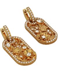 Versace - Crystal-embellished Medusa And Floral Drop Earrings - Lyst