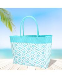 Fashnzfab - Aztec Pattern Basket Weave Tote Bag Shoulder Bag - Lyst
