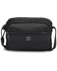 HUGO - Twill Crossbody Bag With Stacked-Logo Hardware - Lyst