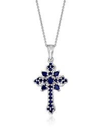 Sapphire Cross Necklaces for Women - Up 