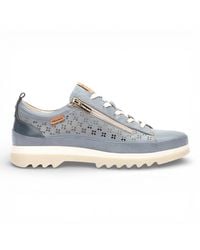 Pikolinos - Denim Leather Lace Up Zip Trainer Sneaker Shoes - Lyst