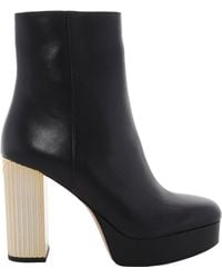 Michael Kors - Porter Leather Platform Booties - Lyst