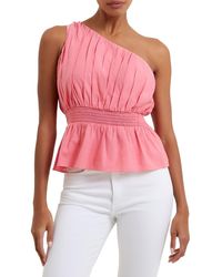 French Connection - Peplum One Shoulder Pullover Top - Lyst