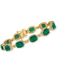 Ross-Simons - Emerald And . Diamond Bracelet - Lyst