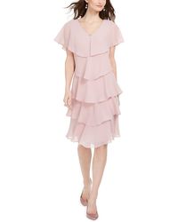 SLNY - Embellished Midi Cocktail And Party Dress - Lyst