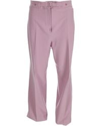 Maje - Buckle Detailed Straight-Leg Trousers - Lyst