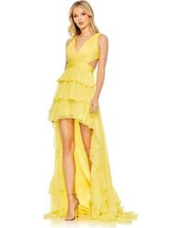 Mac Duggal - Ruffle Tiered Cross Over High Low Gown - Lyst