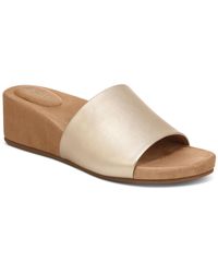 Giani Bernini - Giulia Metallic Slip On Wedge Sandals - Lyst