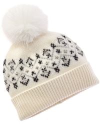 Sofiacashmere - Sofiacashmere Fairisle Embellished Cashmere Hat - Lyst