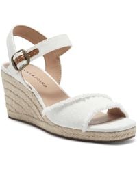 Lucky Brand - Moliey Canvas Ankle Strap Wedge Sandals - Lyst