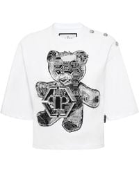 Philipp Plein - Cropped Round Neck T-Shirt 3D Teddy - Lyst