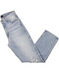 7 For All Mankind - High Rise Light Wash Straight Leg Jeans - Lyst