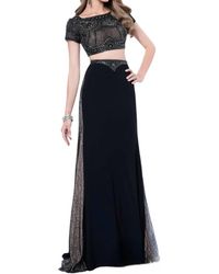 Terani - Two-Piece Beaded Illusion Prom Dress - Lyst