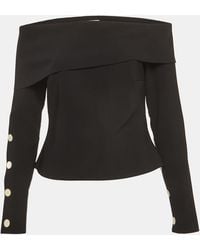 A.W.A.K.E. MODE - A. W.A. K.E. Mode Stretch Crepe Draped Neck Top M - Lyst