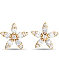 Non-Branded - Lb Exclusive 14k Yellow 0.60ct Diamond Flower Earrings Er28577-y - Lyst