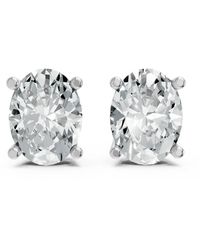 AAMIAA - Oval Shape 4 Prong Push Back Studs - Lyst