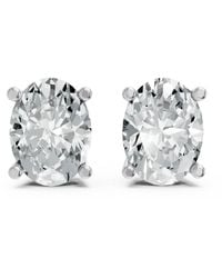 AAMIAA - Oval Shape 4 Prong Push Back Studs - Lyst