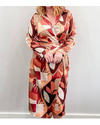Dress Forum - The Right Fit Geometric Midi Wrap Dress - Lyst