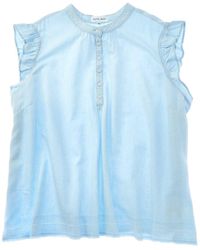 Bella Dahl - Flutter Sleeve Linen-Blend Tank - Lyst