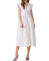 TCEC - Cap Sleeve V-Neck Midi Dress - Lyst
