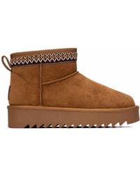 Refresh - Platform Suede Ankle Booties - Lyst