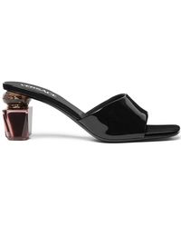 Versace - Sculpted Heel Slip-On Sandals - Lyst