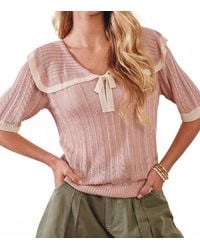 Listicle - Knit Sailor Collar Ribbon Top - Lyst