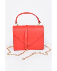 Fashnzfab - Faux Leather Simple Handle Clutch - Lyst