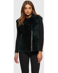Gorski - Shearling Lamb Zip Vest With Grooved Pattern - Lyst
