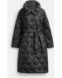 COACH - Quilted Long Puffer - Lyst