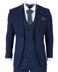 Robert Simon - 3 Piece Plaid Suit Check Slim Fit Formal Dress - Lyst