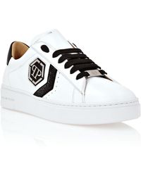 Philipp Plein - Lo-Top Leather Arrow Force Strass Sneakers - Lyst