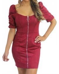 SurelyMine - Soft Touch Faux Suede Mini Dress - Lyst