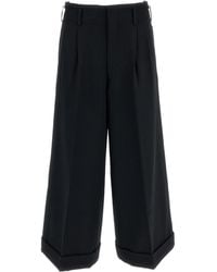 Comme des Garçons - High-Rise Cuffed Wool Gabardine Wide-Leg Pants - Lyst