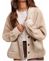 Listicle - Mixed Fabric Button Down Jacket - Lyst
