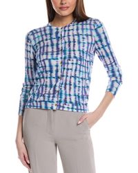 St. John - Printed Fine Gauge Knit Cardigan - Lyst