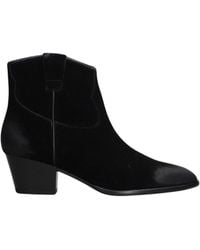 Ash - Fame Pointed Toe Low Block Heel Leather Boots - Lyst