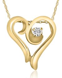 Pompeii3 - 1/10ct Solitaire Diamond Heart Pendant Necklace - Lyst