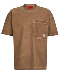 HUGO - Cotton-jersey Oversize-fit T-shirt With Logo Patch - Lyst