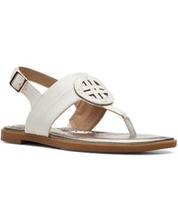 Clarks - Reyna Glam Faux Leather Slingback Flat Sandals - Lyst