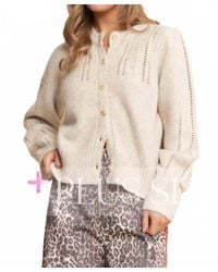J.Nna - Soft Knit Eyelet Cardi Sweater - Lyst