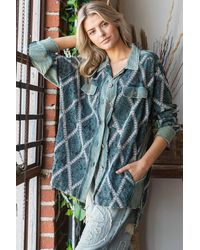 Oli & Hali - Washed Lace Button Down Shacket - Lyst