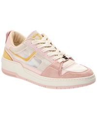 Ferragamo - Destiny Suede-Trim Sneaker - Lyst