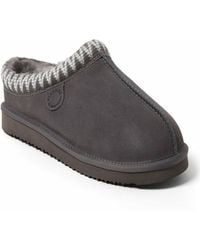 Dearfoams - Fireside By Grafton Genuine Shearling Clog Slipper With Taping - Lyst