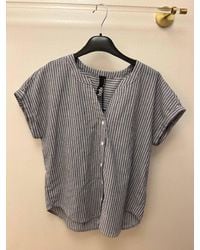 Bobi - Short Sleeve Button Front Blouse - Lyst