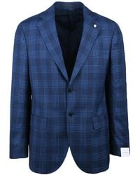 Luigi Bianchi - Round Jacket With Checkered Pattern And Two-Button Closure - Lyst