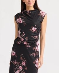 Ellen Tracy - Mesh Top With Side Shirring - Lyst