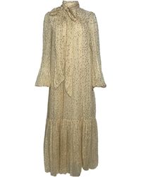 Zimmermann - Polka Dot Belted Bow Neck Midi Dress - Lyst